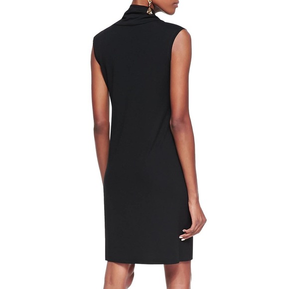 Eileen Fisher Women Solid Black Viscose Sleeveless Cowl-Neck Basic Dress Size PP - Picture 3 of 8